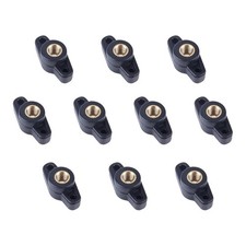 10PCS 1/4" Wing Knobs Through Hole T Hand Screw Nut 1/4", Black