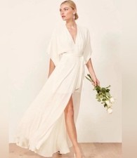 NWT Reformation Ivory White Winslow Wrap Maxi Bridal Wedding Dress size S