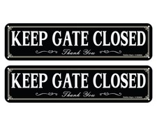 2 Pack Please Keep Closed Signs Aluminum Door Signs for Outdoor Yard Fence Gate