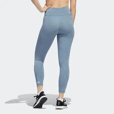 ADIDAS Women's Size L Aeroready Optime 7/8 Tight Fit Leggings Blue NWT $55