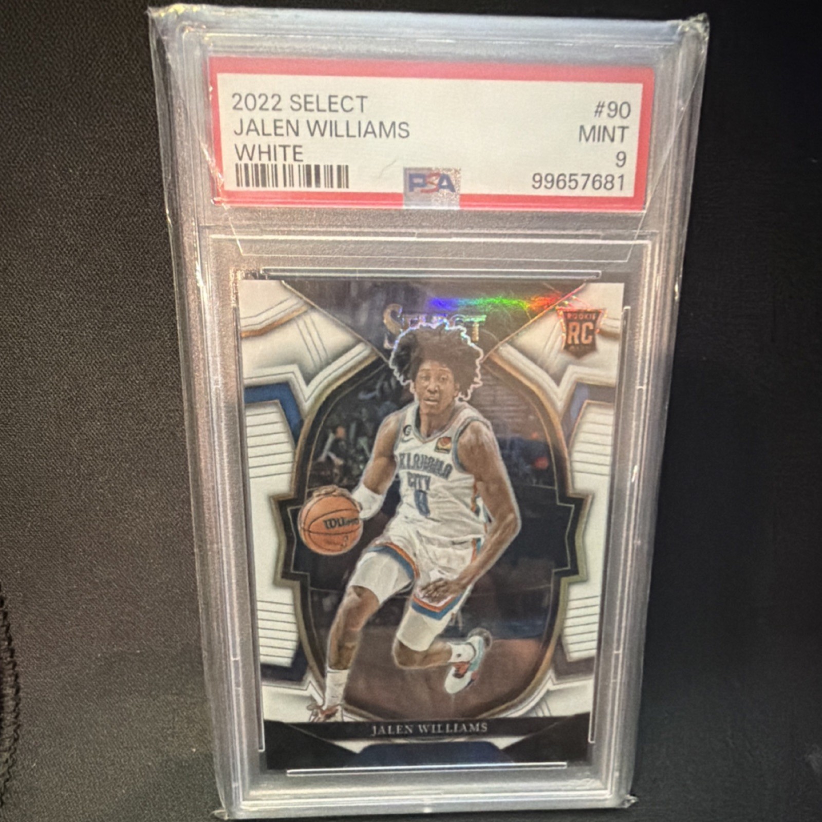 Panini 2022-23 Select Jalen Williams #90 White Prizm /149 PSA 9 Thunder RC