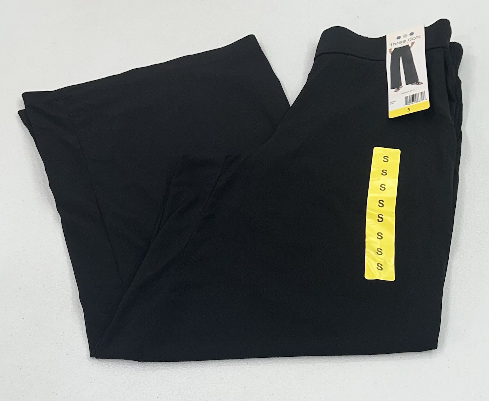 Three Dots Women's Wide-Leg Pull-On Pants, Black, Size S