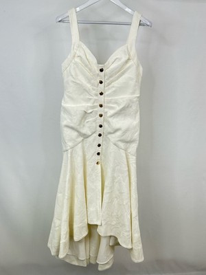 knee length dresses for ladies Acler Online AU Ivory Fitted Midi Dress for Women, AU8 US4