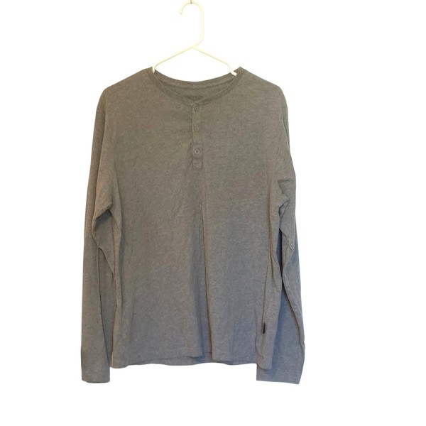 Patagonia Henley Shirt Mens Size M Grey Long Sleeve Cotton Blend Casual
