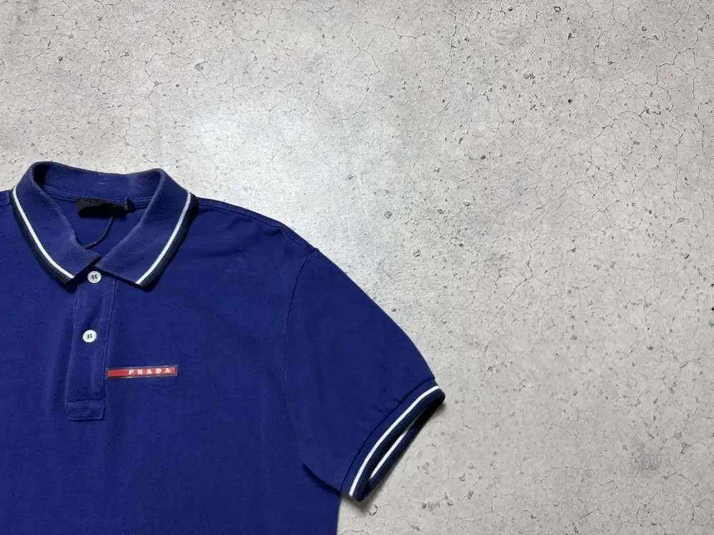 Prada Red Tab Luxury Polo Shirt Size M Vintage | eBay