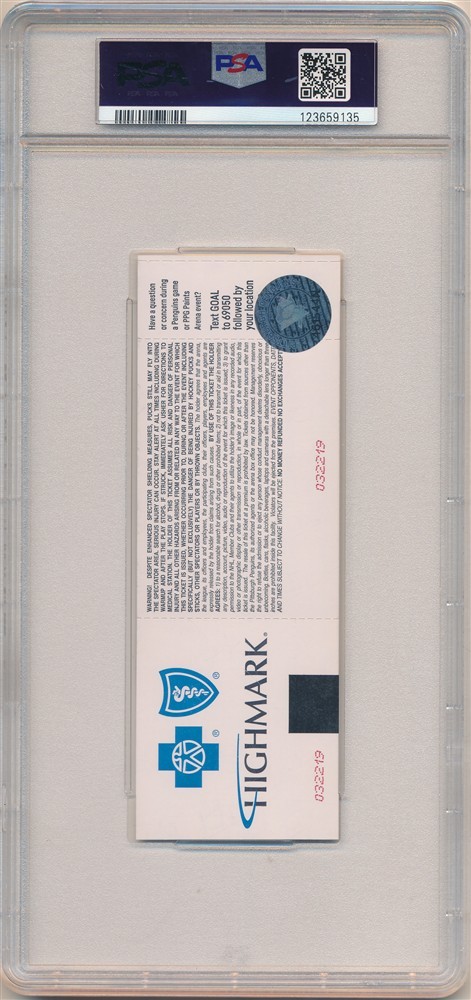 CONNOR BEDARD NHL DEBUT FULL TICKET 2023 NHL PENGUINS BLACKHAWKS PSA 9 MINT view 2
