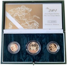 Elizabeth II 2004 3-coin proof sovereign Set, £2, sovereign and half sovereign