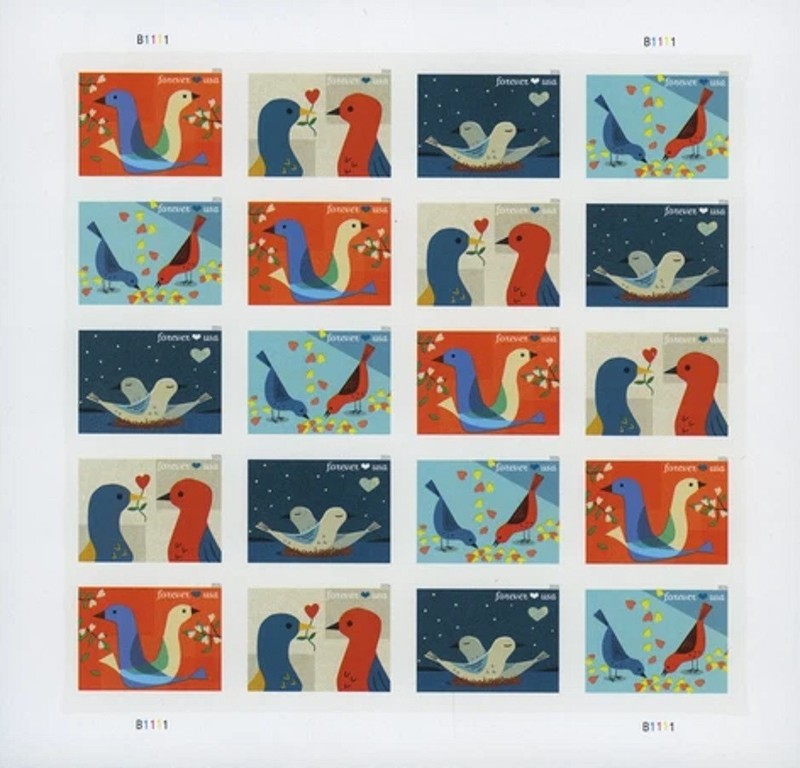 USA 2026 Stamps MNH Love Pane of 20 Cat. #6046-6049