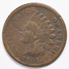 1864 Indian Head Penny Cent Fine (F) Damaged (Bronze)