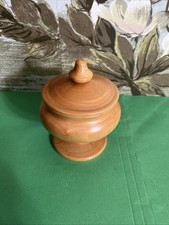 VtG Hand Turned Wood Pedastal Lidded Trinket ...