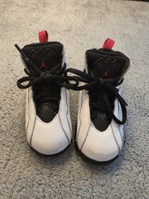 Nike Toddler Baby Shoes7C White Black Red True Flight 343797-100 Jordan