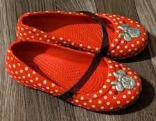Crocs Disney Lina Minnie Mouse Flats  Child's Girls Size 13 Clogs Red VGC