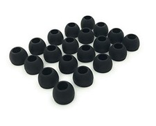 10 Pair Medium Silicone Replacement Earbud Ear Buds Tips - Black