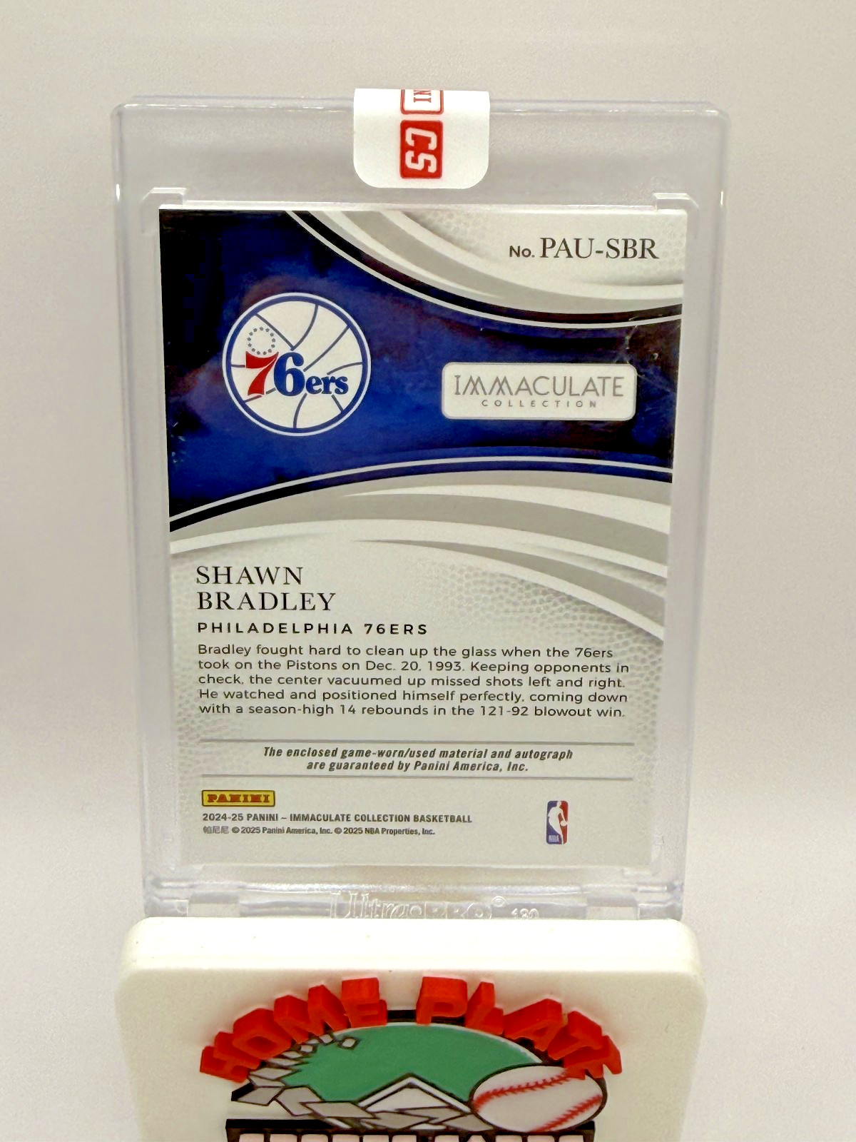 2024-25 Panini Immaculate Collection Shawn Bradley Game Used Worn Patch Auto /10 view 2