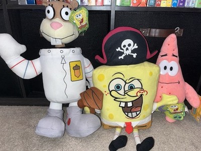 Nanco SpongeBob plush sandy,Patrick and SpongeBob vintage 2002,2003,2006 