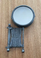 Antique Vtg Beveled Glass Accordion Shaving Wall Mount Mirror Scissor