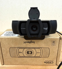 Logitech C920e Webcam 1080p HD Black Used with Webcam Cover