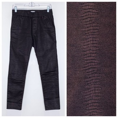 Bevy Flog Dafna Burgundy Snake Pants (Sz 24) Red Brown Metallic Shimmer