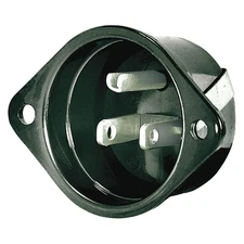 BRYANT 5278G Flanged Inlet,Black,15 A,Oval,5-15P 52HC61