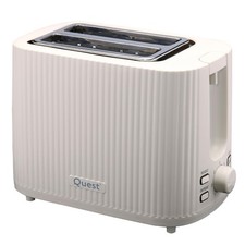Image of Quest 2-Slice Grooved Toaster 7 Browning Levels Reheat Defrost Crumb Tray White