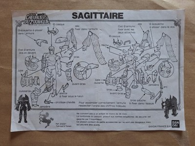 Ritter des Tierkreises Schütze, Montageanleitung auf Französisch, offizielles Bandai