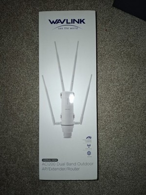 Wavlink Dual-Band AC1200 High Power Outdoor WiFi Range Extender PoE Aerial HD4
