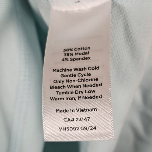 T by Talbots Womens Light Blue White UPF 50+ Quarter Zip Short Sleeve Top S - Picture 8 of 9