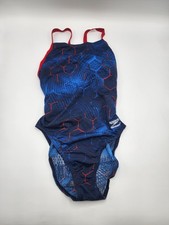 Speedo Endurance Women's One Piece Swimsuit Blue / Red Size 30 NWOT
