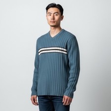 Vintage y2k 2000 Mens Blue Sweater Knit AERO Aeropostale Sweatshirt Preppy Lrg