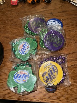 2003 Miller Lite Mardi Gras Beads Necklace St Patricks Day Lot Beer 