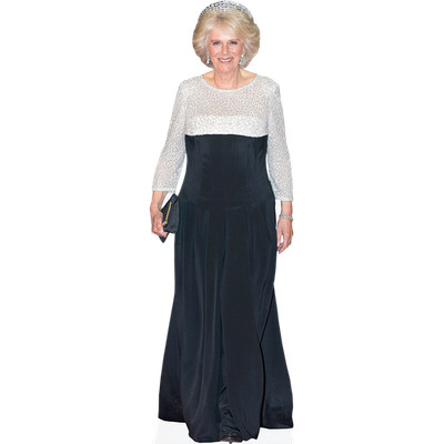 Camilla Queen Consort (langes Kleid) lebensgroßer Ausschnitt