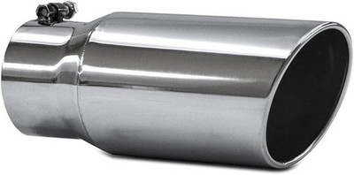 3'' In - 3.5'' Out - 8'' Single Wall Angled Rolled Edge Tip Polished
