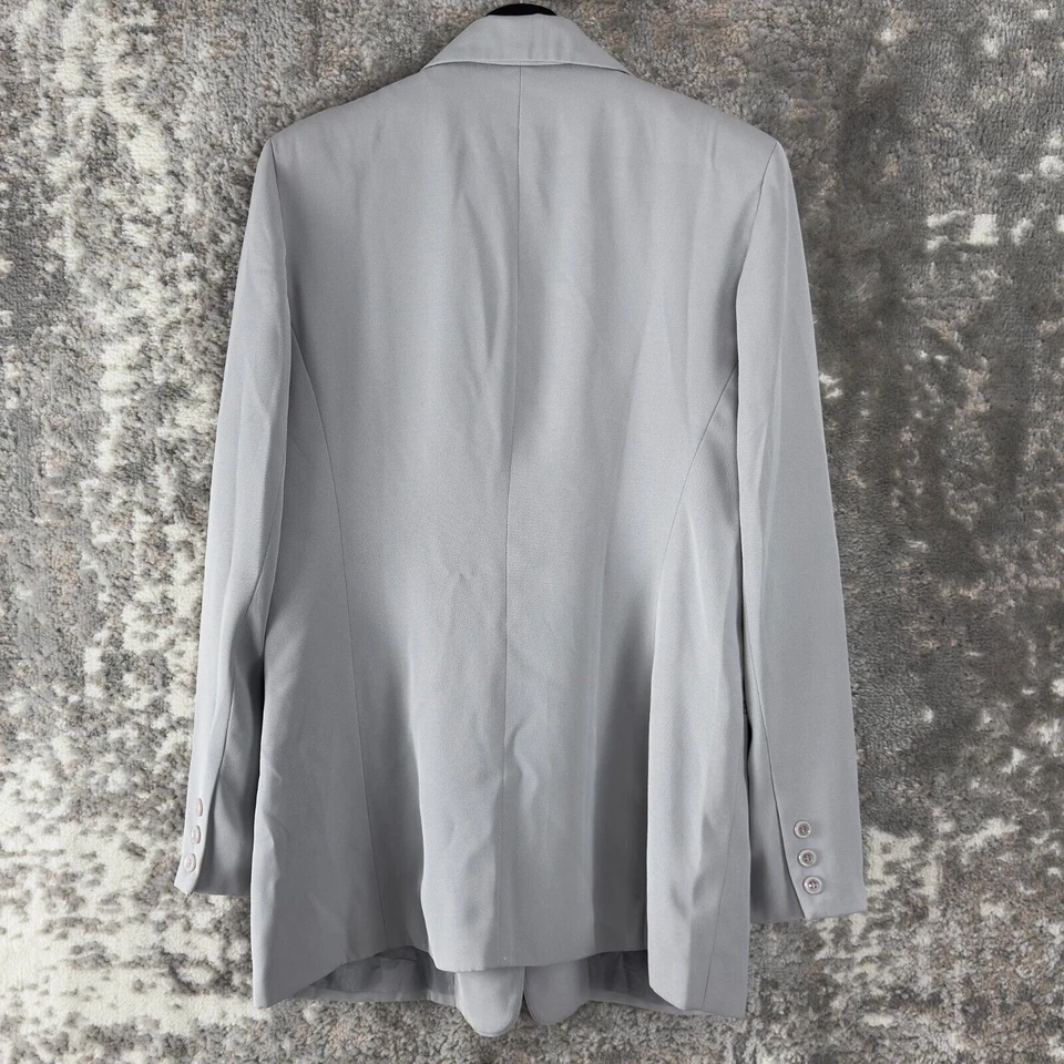 Chaqueta Blazer Bice by Sag Harbor Talla 12 Muescas Botón Único Gris Manga Larga Foto 4 de 4