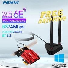 FENVI WiFi 6E AX210 5374Mbps PCIe WiFi Card Bluetooth 5.3 2.4/5/6GHz