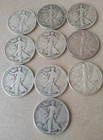 lot of 10 walking liberty half dollars