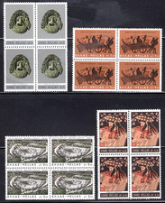 GREECE #855-858 1966 Greek Theatre Set Blocks of 4 MNH