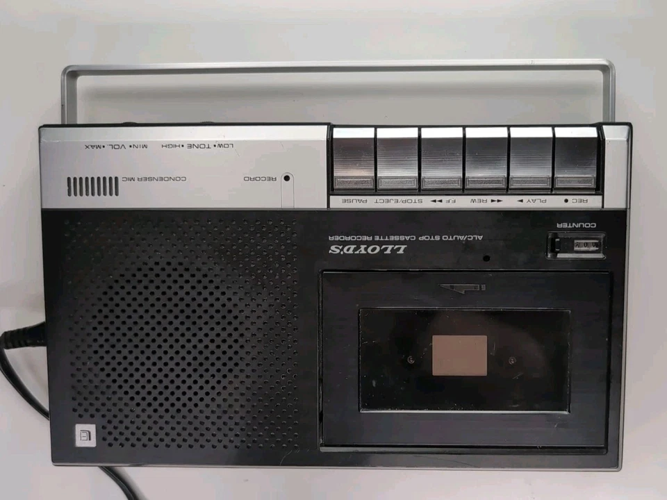 Lloyd's винтажный кассетный рекордер серии V126 с ножной педалью и микрофоном плагин/аккумулятор - Изображение 3 из 4