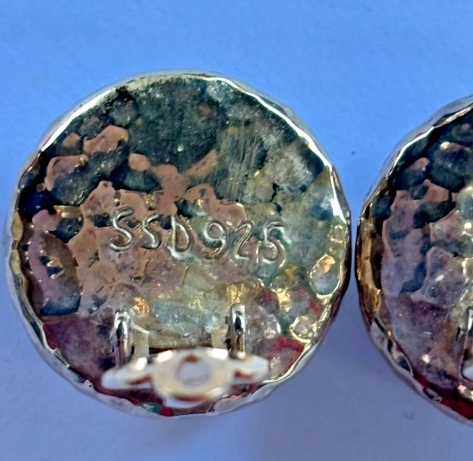 PENDIENTES CLIP SIMON SEBBAG DESIGNS SSD PLATA ESTERLINA 925 TURQUESA 1” Foto 4 de 4