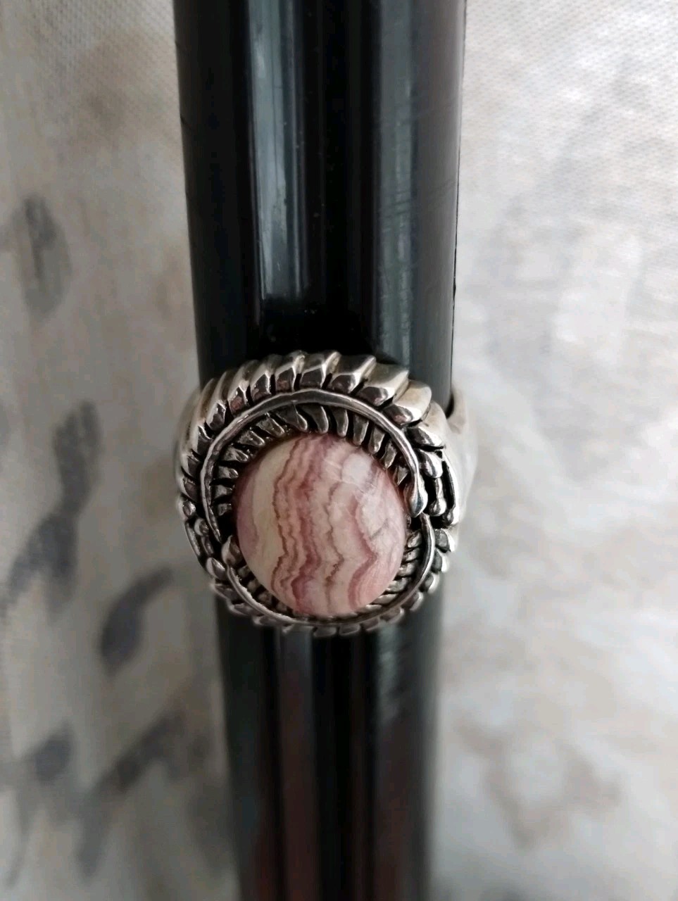 Sterling Silver Ring 925 Signed BBJ Rhodochrosite… - image 5