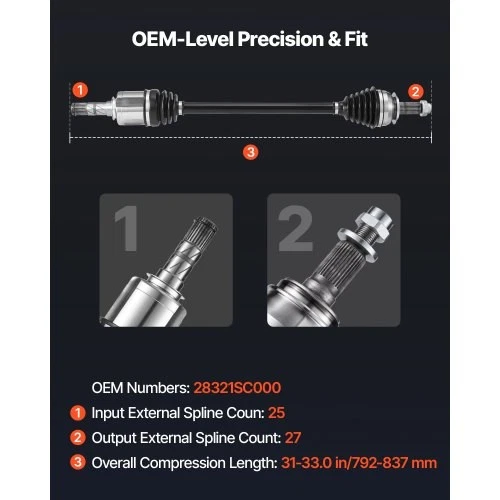 Conjunto de eixo CV, 2 peças dianteiro esquerdo e direito (lado do motorista e do passageiro), - Imagem 2 de 4