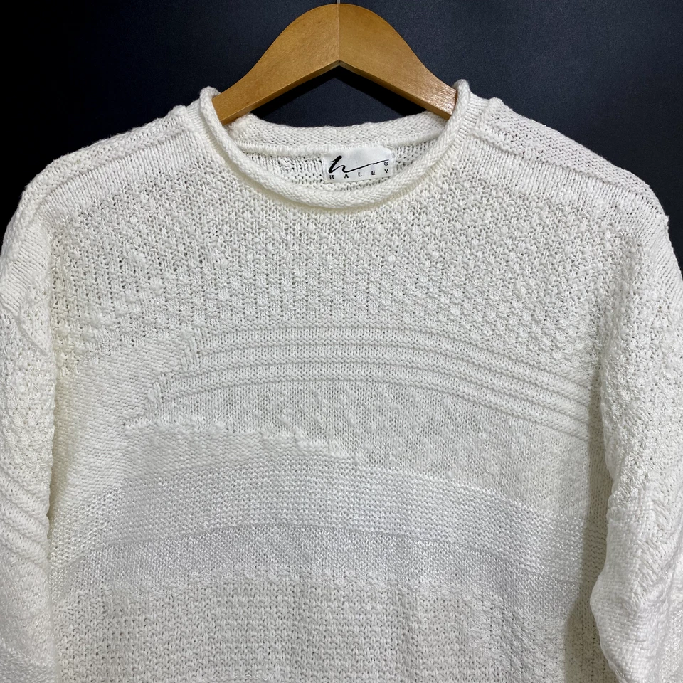 Suéter para Mujer Haley XL Blanco Pescadores Náutico Océano Grueso Cuadrado Acogedor EE. UU. Foto 2 de 4