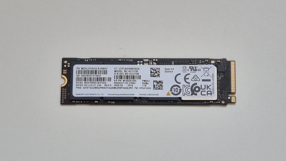 Samsung PM9A1 (980 Pro) 1TB NVMe PCIe M.2 SSD Gen4 x4 - MZVL21T0HCLR (As new)