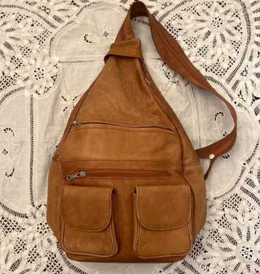 Paul & Taylor  Brown Leather Backpack/Shoulder Bag With Compartments