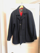 Vintage Pea coat winter, wool mens Woolrich John Rich black large