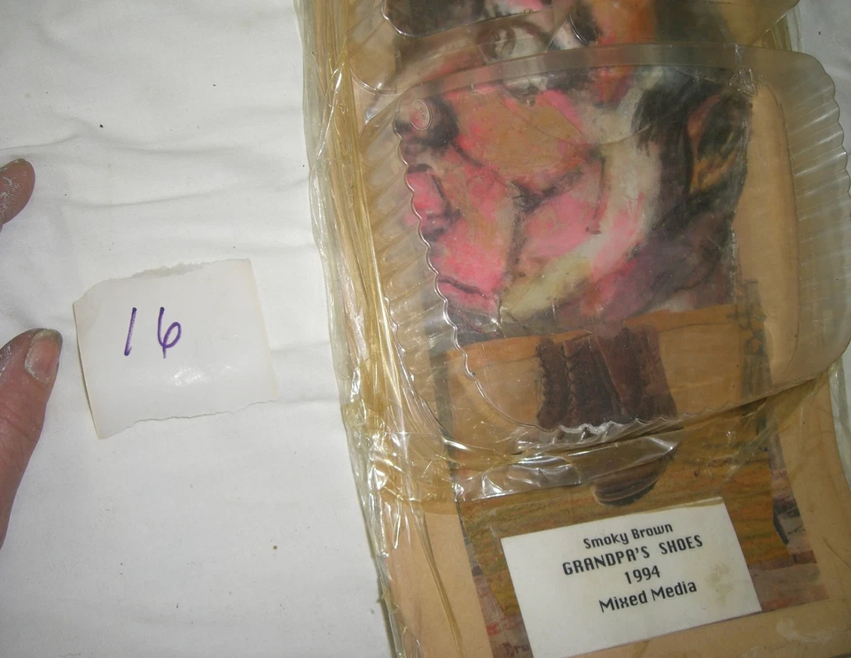 Arte popular marrón ahumado conjunto outsider-"zapatos del abuelo" 1994 Rosenak #16 Foto 2 de 4