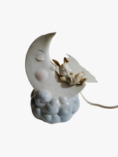 VINTAGE Bunny On A Cresent Moon Nursary Decor EUC