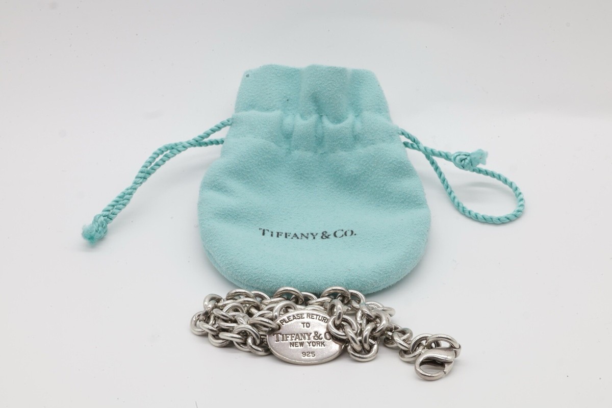 Tiffany & Co. Sterling Silver Tag Chain Link Necklace 16