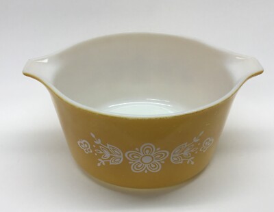 Vintage Pyrex #473 Butterfly Gold 1qt NO Lid   [S2-3]