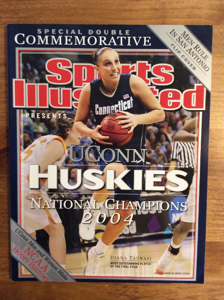 UConn Okafor & Taurasi サイン入り表紙 UCONN Huskies 2004 Okafor Taurasi Commemorative Sports