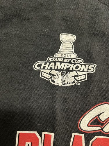 T-shirt Chicago Blackhawks 2013 Stanley Cup Champs Reebok NHL Hokej XL Nowy bez metki - Zdjęcie 3 z 6